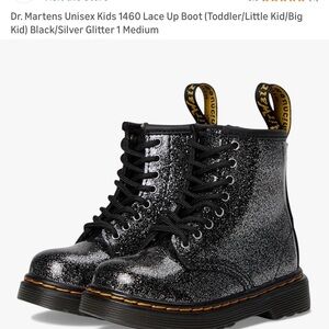 Dr. Martens Black and Silver Glitter Boots